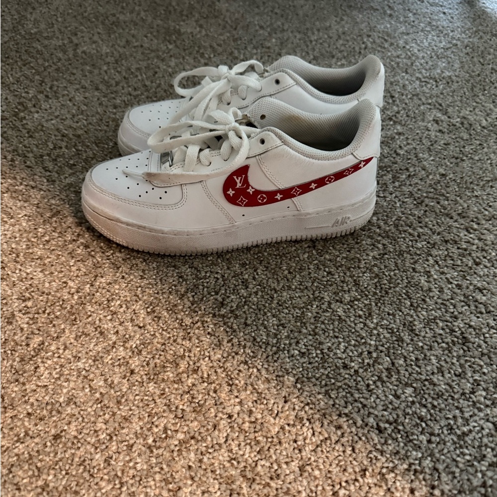 White and Red Women's Sneakers